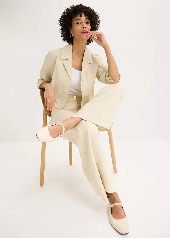 Blusejakke i linmiks, bonprix