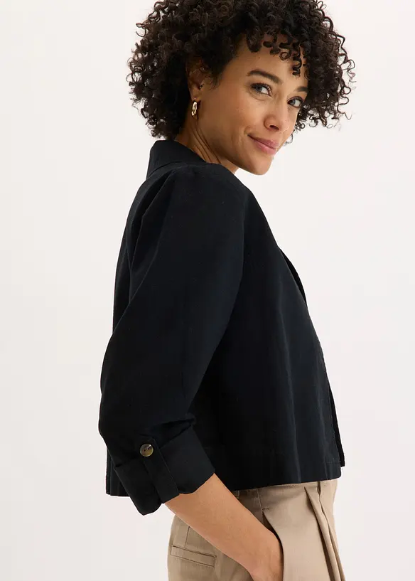 Blusejakke i linmiks, bonprix