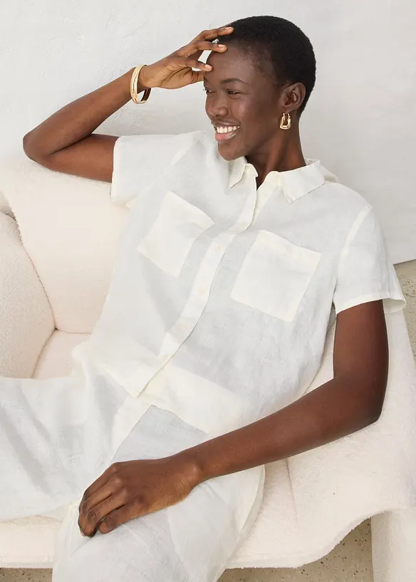 Vid, kortermet linskjorte, bonprix