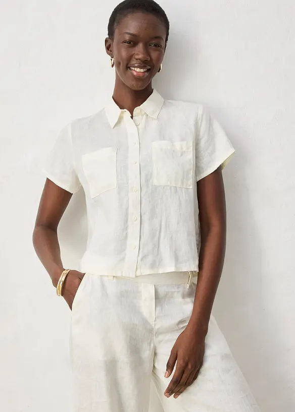 Vid, kortermet linskjorte, bonprix