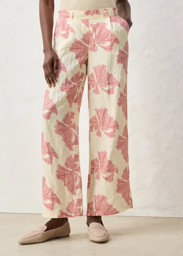 Linbukse med vide ben, bonprix