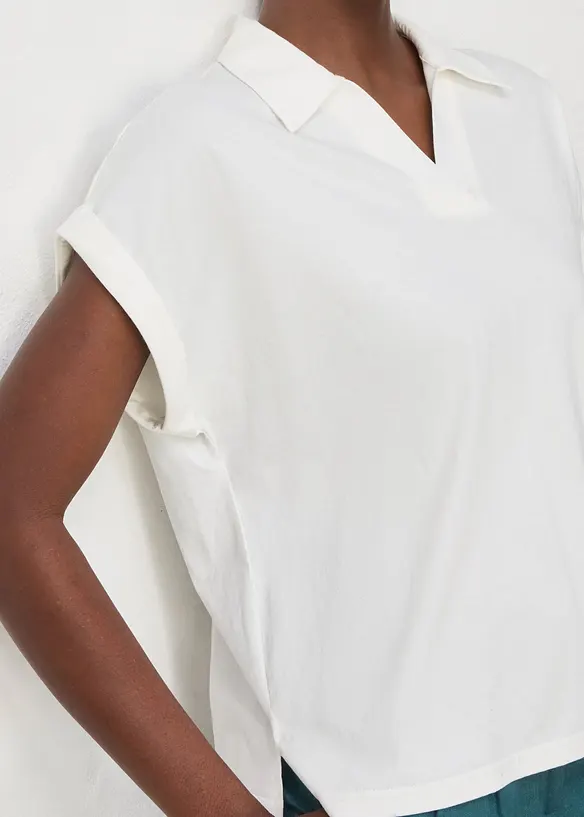 Vid topp med lin og krage, bonprix