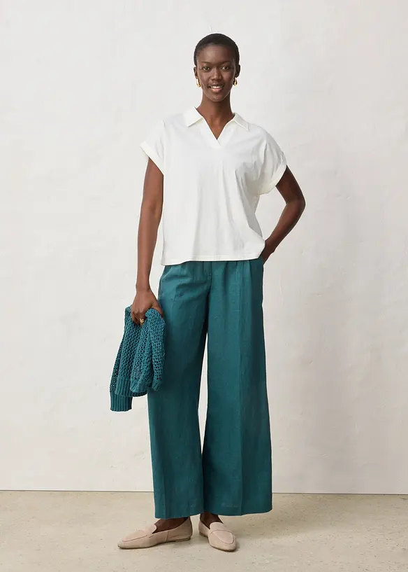 Vid topp med lin og krage, bonprix