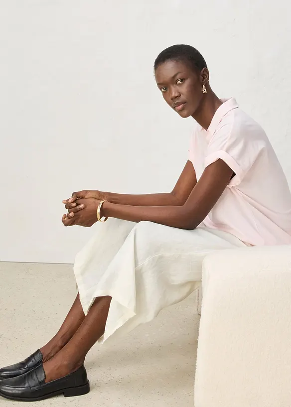 Vid topp med lin og krage, bonprix