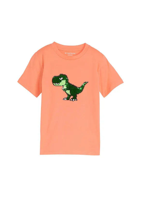 T-skjorte med dinosaurmotiv med vendbare paljetter fra Tom Tailor, Tom Tailor