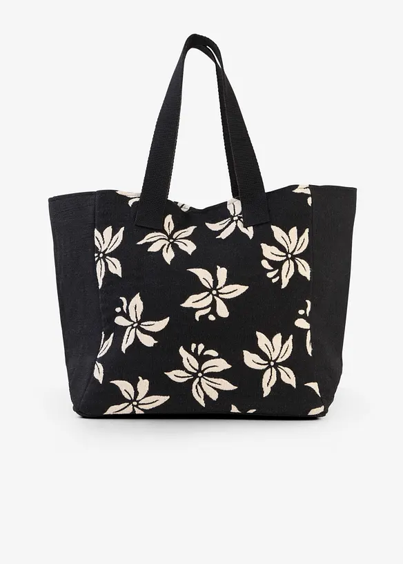 Shopper i blomstrete kanvas, bonprix