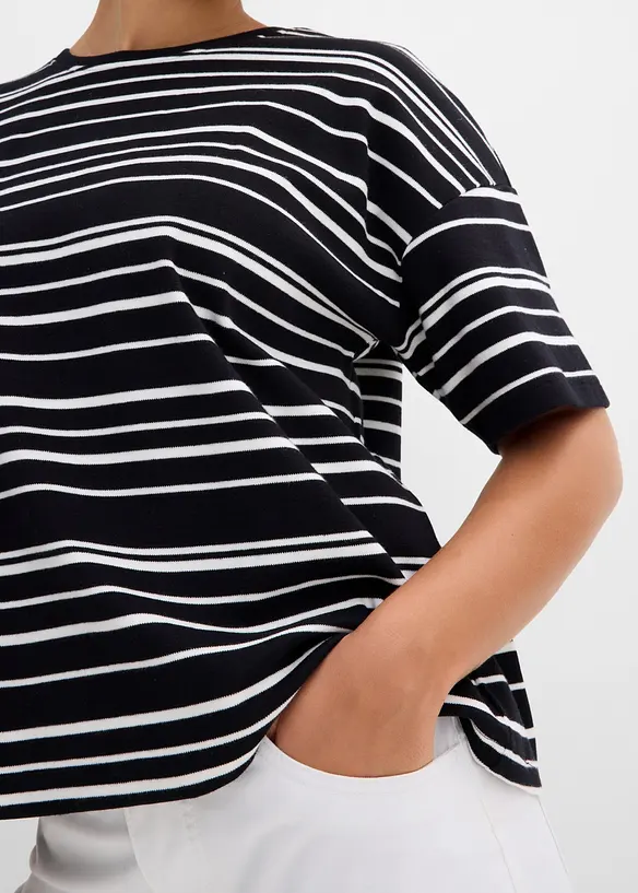 Stripete T-skjorte i 100% bomull, bonprix