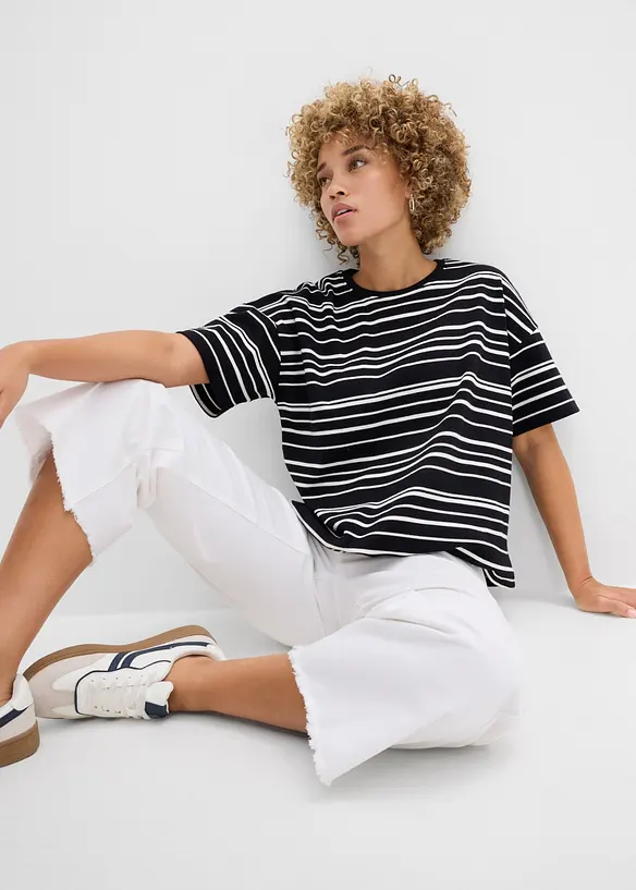 Stripete T-skjorte i 100% bomull, bonprix