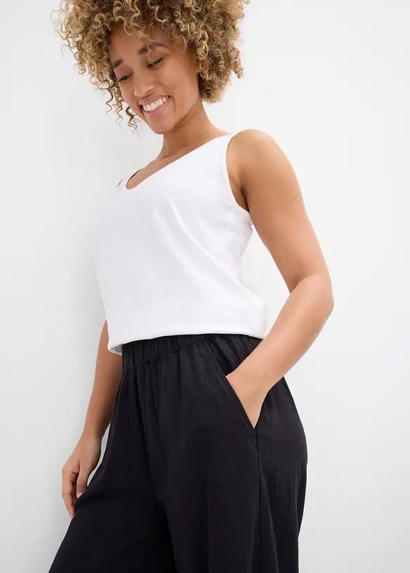 Vid bukse i linmiks, bonprix