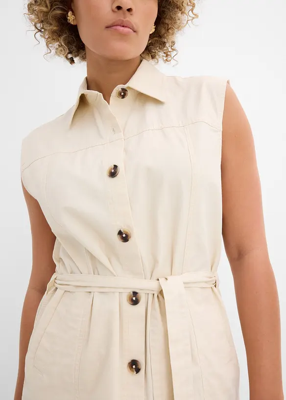 Bomullsvest med belte, bonprix