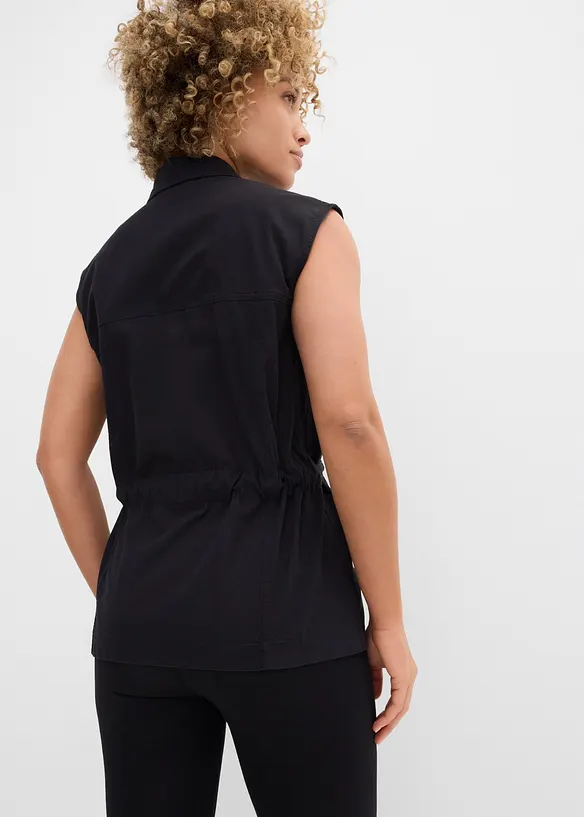 Bomullsvest med belte, bonprix