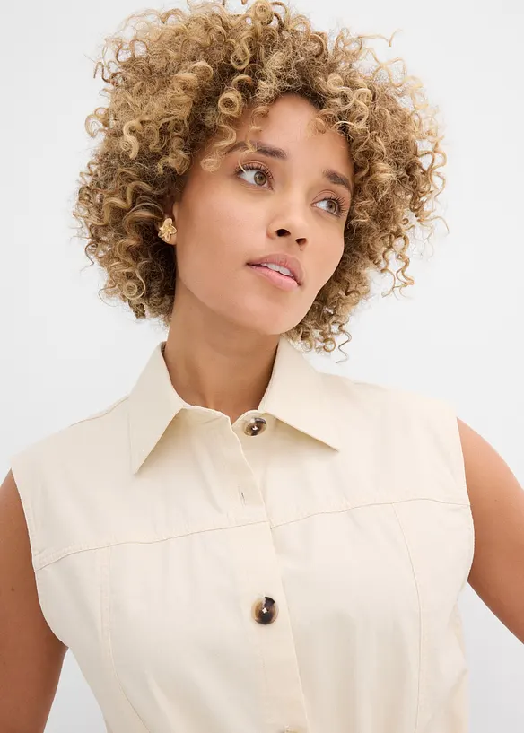 Bomullsvest med belte, bonprix