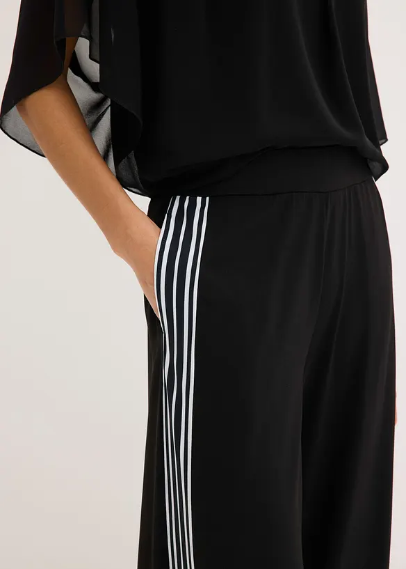 Jerseybukse med striper langs siden, bonprix