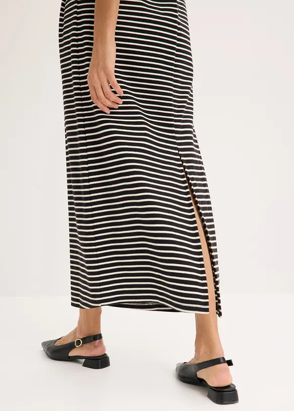 Stripete jerseykjole med regulerbar midje, bonprix