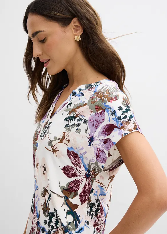 Kortermet topp i viskose med pent fall og tunikastil, bonprix