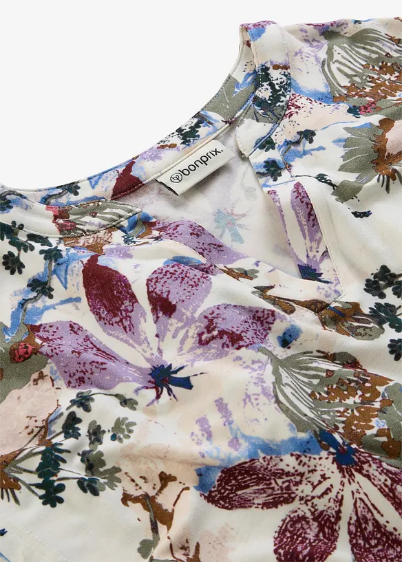 Kortermet topp i viskose med pent fall og tunikastil, bonprix