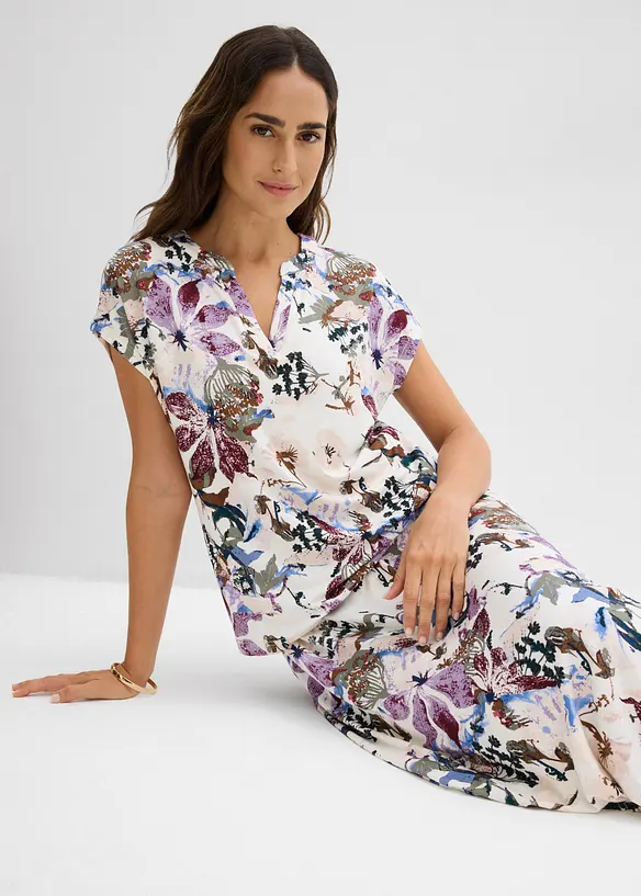 Kortermet topp i viskose med pent fall og tunikastil, bonprix