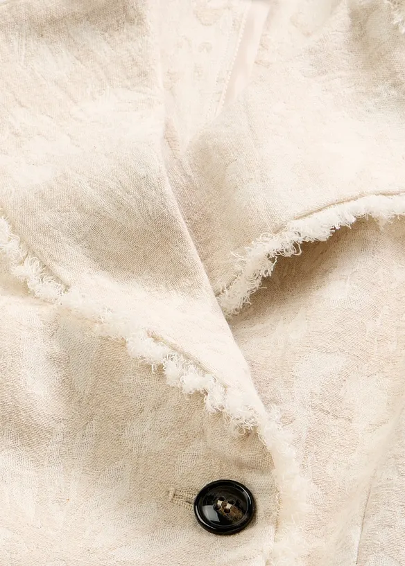 Jakke i bomullsjacquard med lin, bonprix