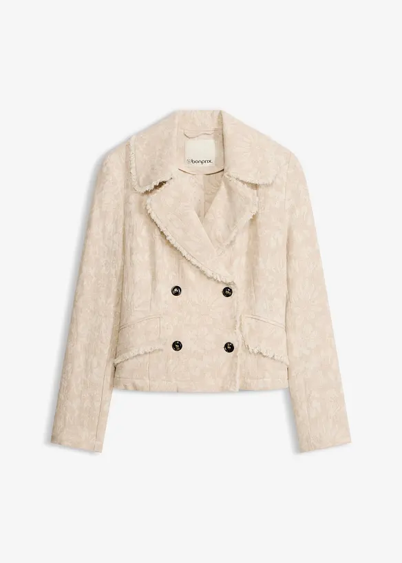 Jakke i bomullsjacquard med lin, bonprix