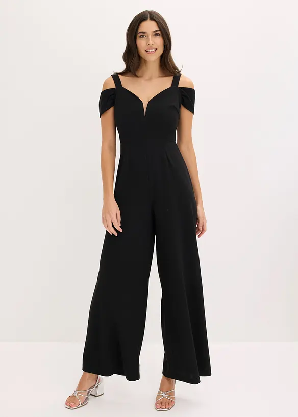 Jumpsuit i strukturert krepp, bonprix