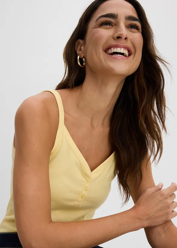 Spagettitopp med 100% &oslash;kologisk bomull (2-pack), bonprix