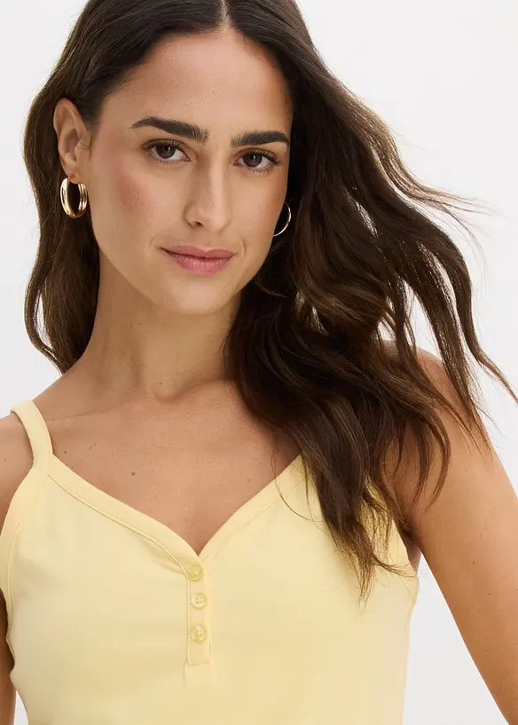 Spagettitopp med 100% &oslash;kologisk bomull (2-pack), bonprix