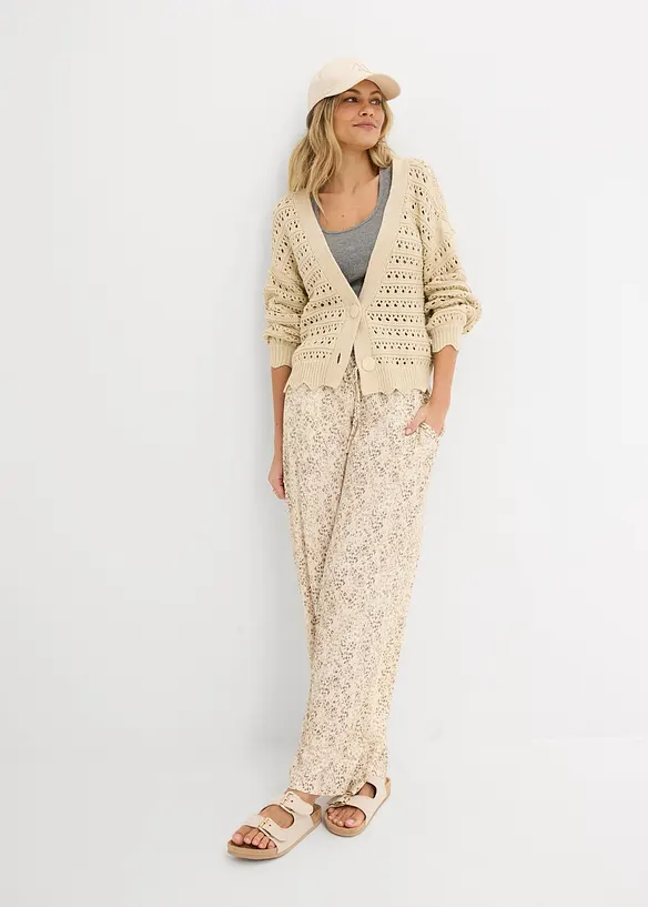 Pull on-bukse i lett viskose, bonprix