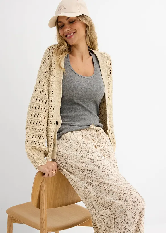 Pull on-bukse i lett viskose, bonprix