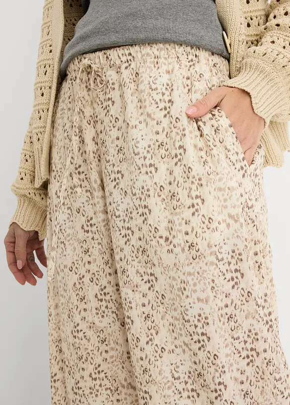 Pull on-bukse i lett viskose, bonprix
