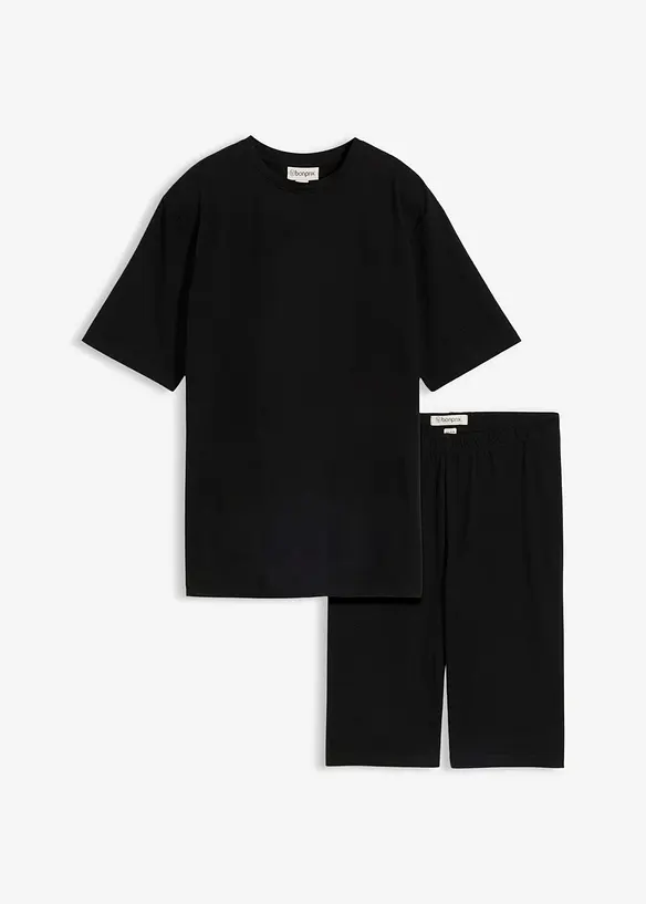 Topp og sykkelshorts i bomullsstretch (2-delt sett), bonprix