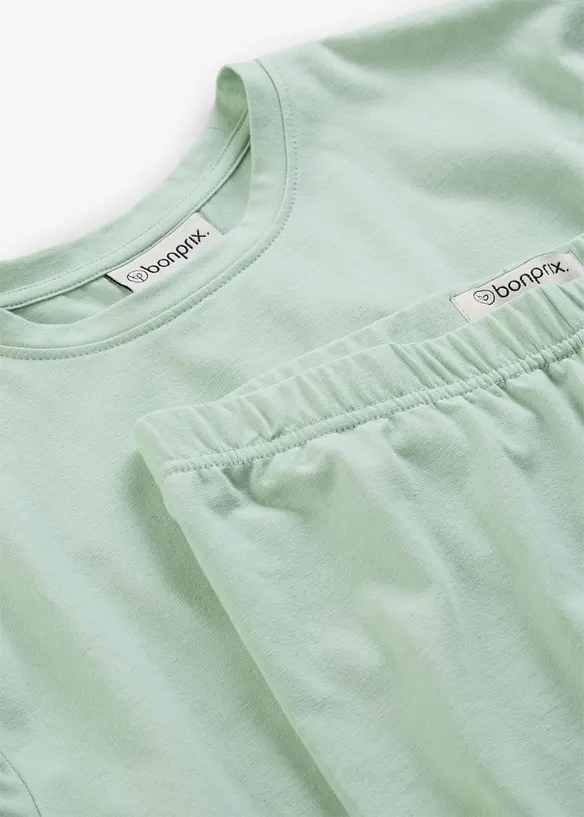 Topp og sykkelshorts i bomullsstretch (2-delt sett), bonprix