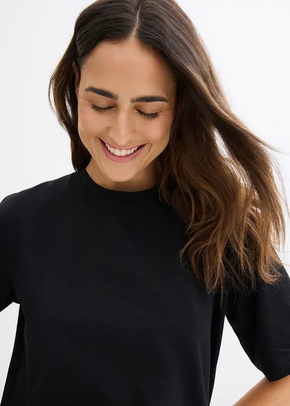 Topp og sykkelshorts i bomullsstretch (2-delt sett), bonprix