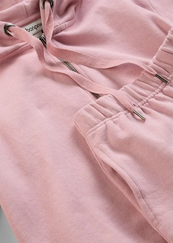 Sweatjakke og -shorts i 100% &oslash;kologisk bomull (2-delt sett), bonprix