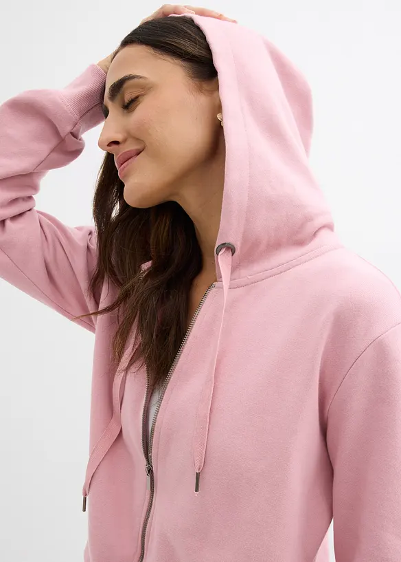 Sweatjakke og -shorts i 100% &oslash;kologisk bomull (2-delt sett), bonprix