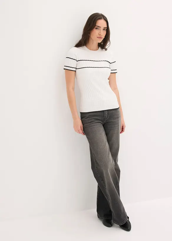 Kortermet genser i bomullsmiks, bonprix