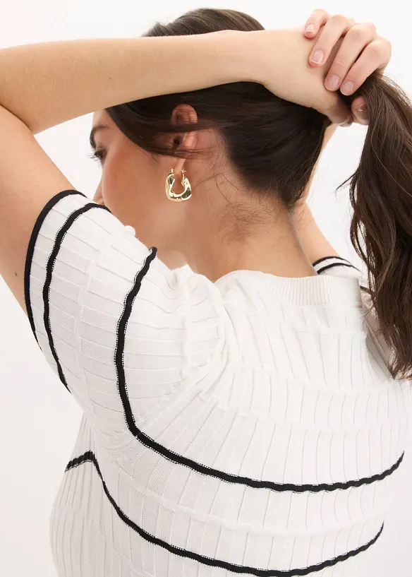 Kortermet genser i bomullsmiks, bonprix