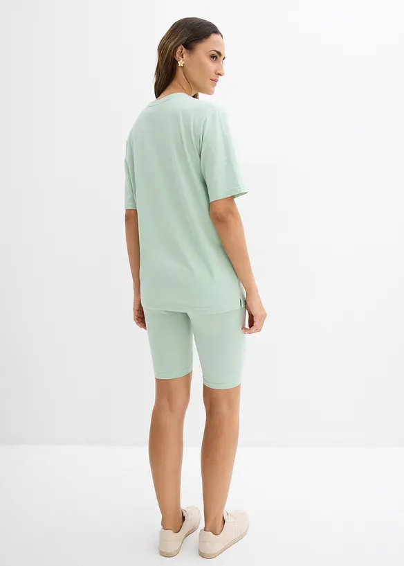 Topp og sykkelshorts i bomullsstretch (2-delt sett), bonprix