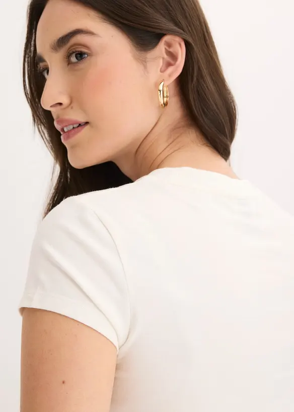 Topp i bomull med elastan, bonprix