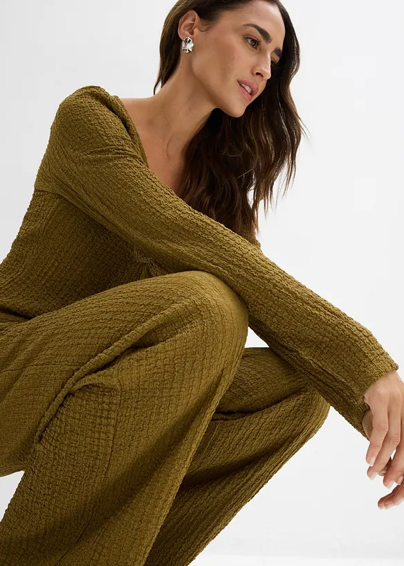 Topp og bukse i myk krepp (2-delt sett), bonprix