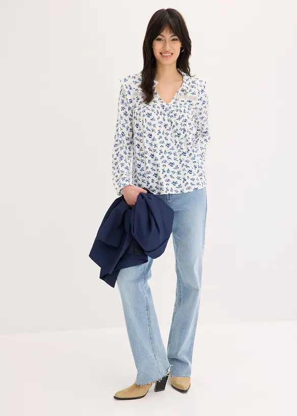 Langermet topp i viskosemiks, bonprix