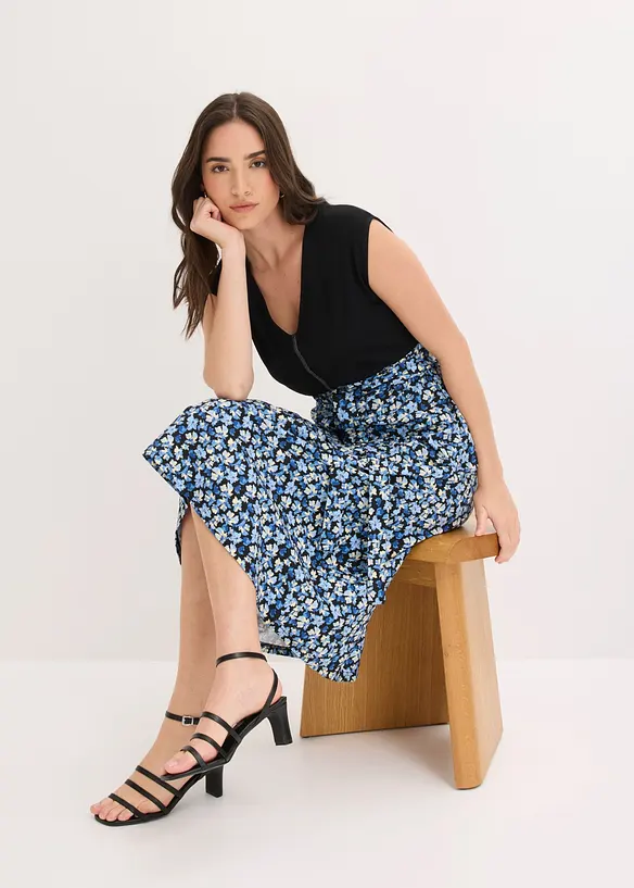 Midikjole i jersey i viskosemiks, bonprix