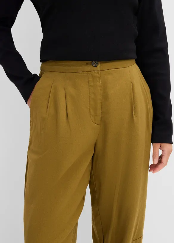 Barrel bukse i 100% bomull, bonprix