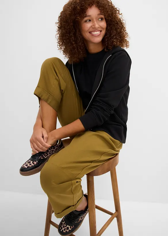 Barrel bukse i 100% bomull, bonprix