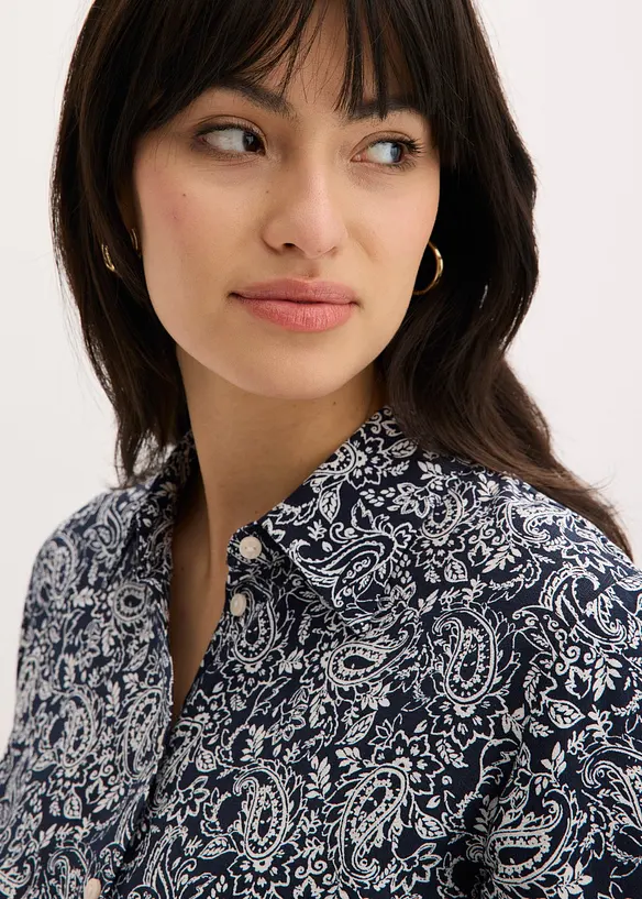 Skjorte i fin viskosemiks, bonprix