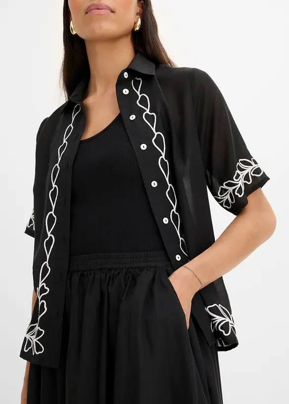 Midiskj&oslash;rt med broderi, bonprix