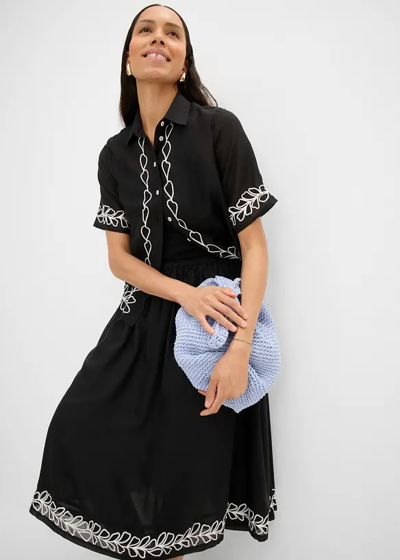 Midiskj&oslash;rt med broderi, bonprix