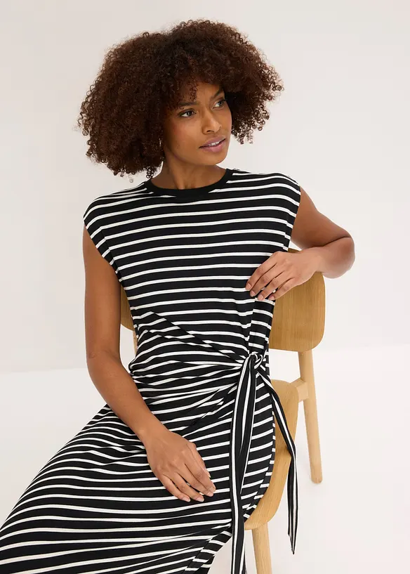 Jerseykjole med drapering, bonprix