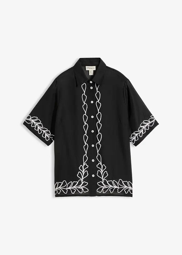 Bluse med broderi, bonprix