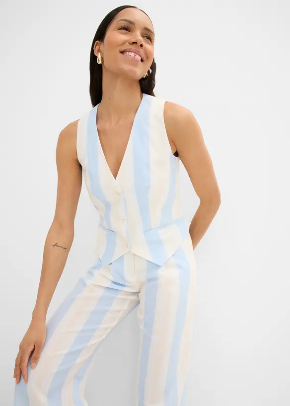 Blazervest i linlook, bonprix