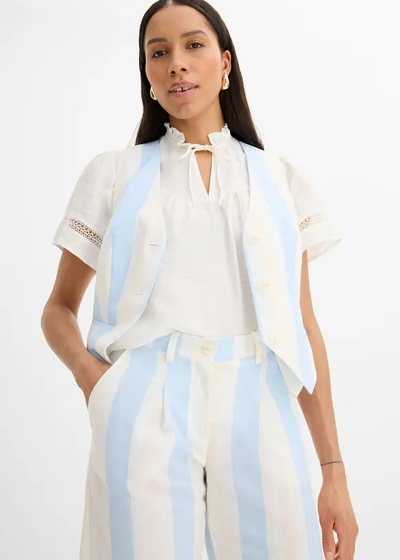 Vid bukse i linlook, bonprix